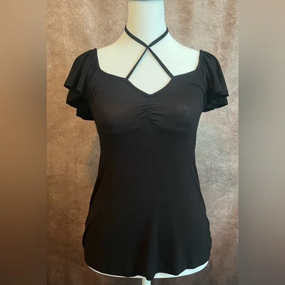 Candies sexy black top  Sz Med - Picture 3 of 3